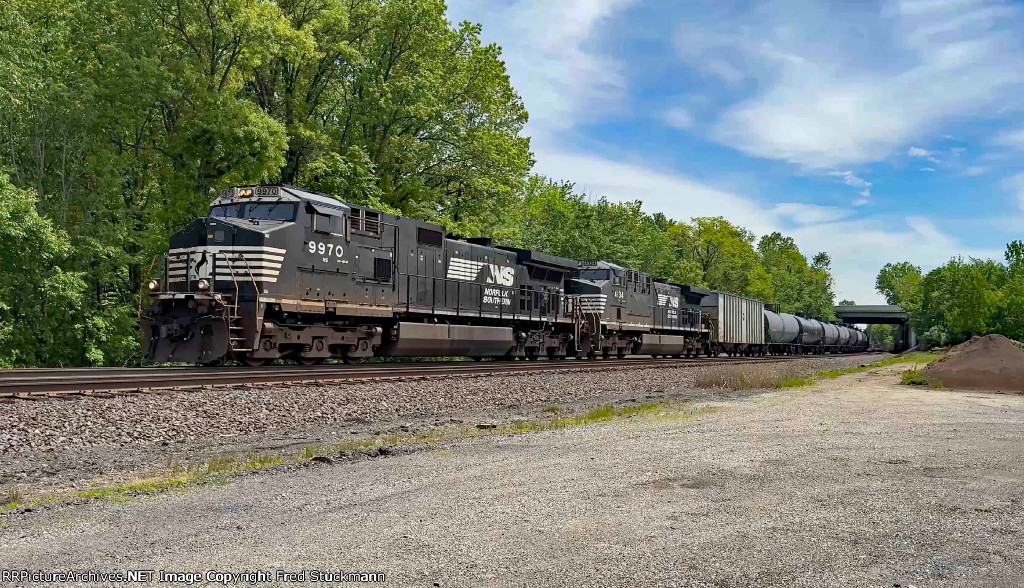 NS 9970 leads the empty tanker.